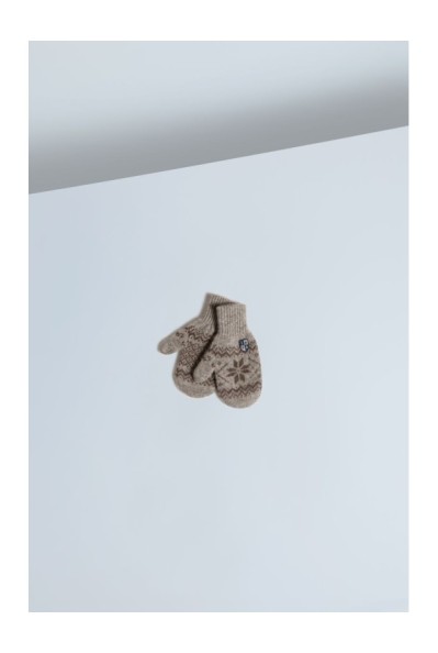 Yak Down Snowflake Jacquard Mittens Platinum