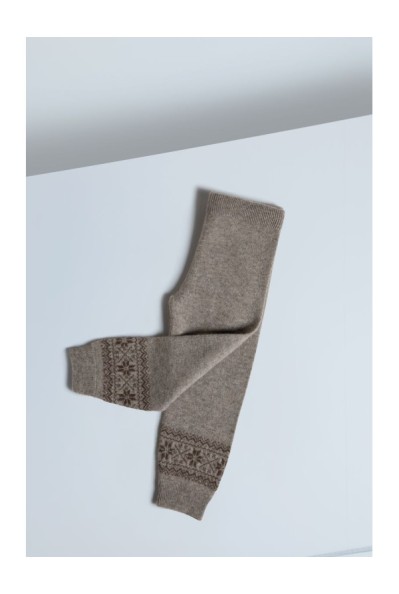 Yak Down Snowflake Jacquard Trousers Platinum