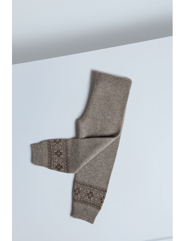 Yak Down Snowflake Jacquard Trousers Platinum
