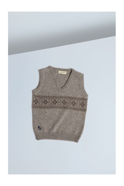 Yak Down Snowflake Jacquard Vest Platinum