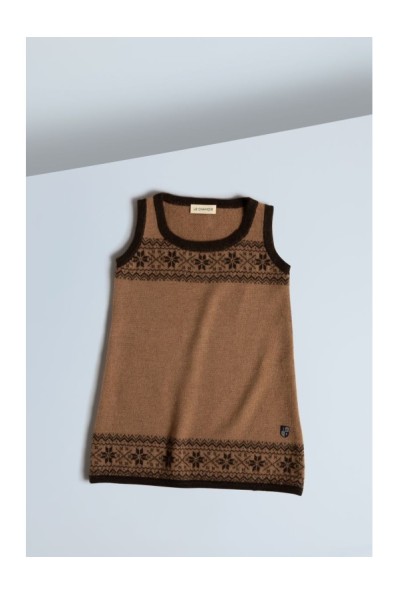 Baby Camel Down Snowflake Jacquard Dress Ginger