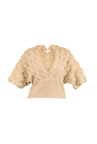 Thredbo, handmade Top, Beige