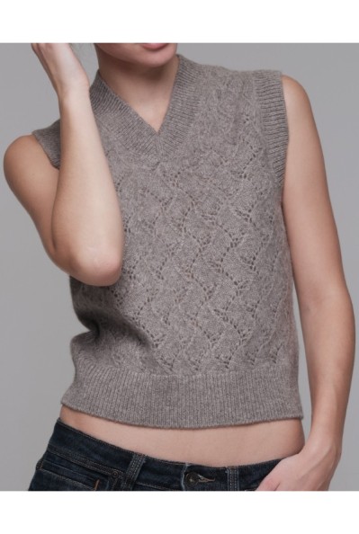 Cortina Openwork Tank Top Platinum