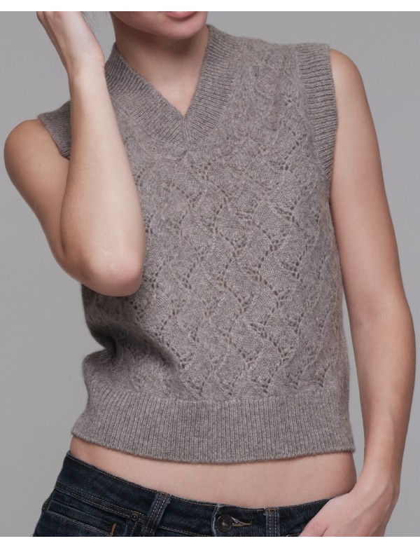 Cortina Openwork Tank Top Platinum