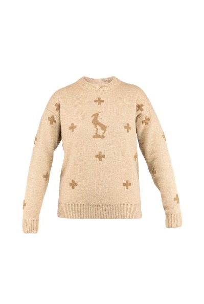 Jungfrau, Swiss crosses Sweater Beige