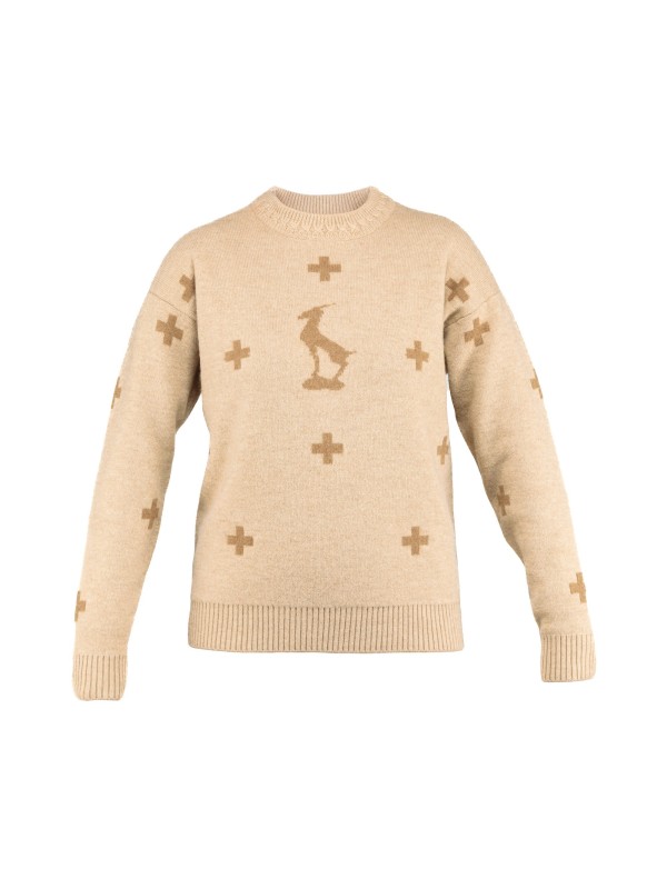 Jungfrau, Swiss crosses Sweater Beige