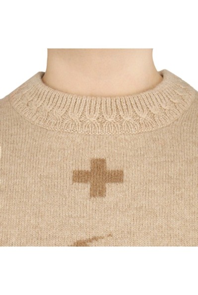 Jungfrau, Swiss crosses Sweater Beige