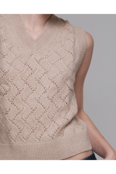 Cortina Openwork Tank top Beige