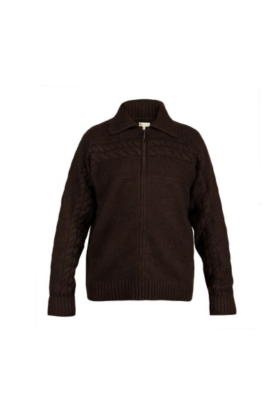 Wengen  cables fullzip Cardigan Chocolate