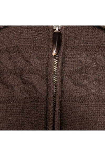 Wengen  cables fullzip Cardigan Chocolate