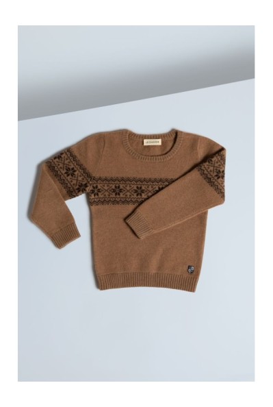 Baby Camel Down Snowflake Jacquard Jumper Ginger