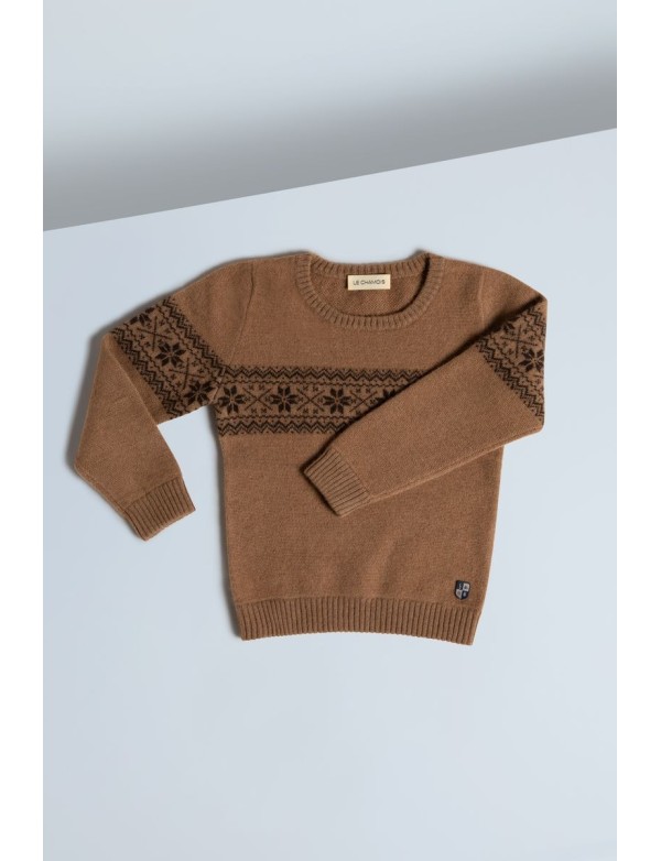 Baby Camel Down Snowflake Jacquard Jumper Ginger