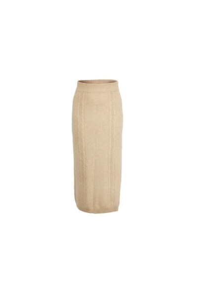 Cervinia Women's skirt with cable pattern Beige