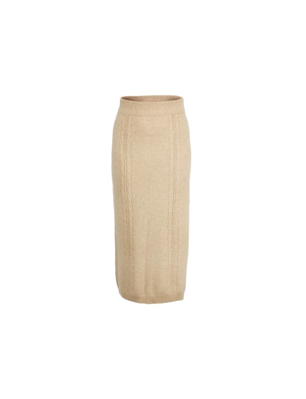 Cervinia Women's skirt with cable pattern Beige