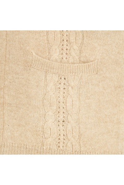 Cervinia Women's cardigan, with cable pattern Beige, short sleeves