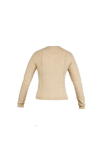 Cervinia Women's cardigan, with cable pattern Beige, long sleeves