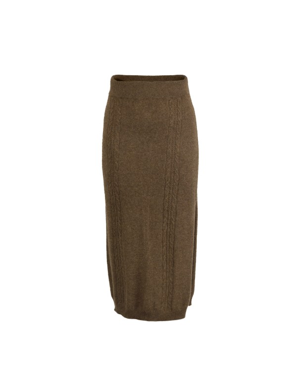 Cervinia Women's skirt with cable pattern Cappuccino