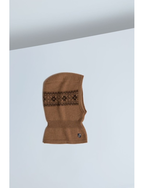 Baby Camel Down Snowflake Jacquard Balaclava Ginger