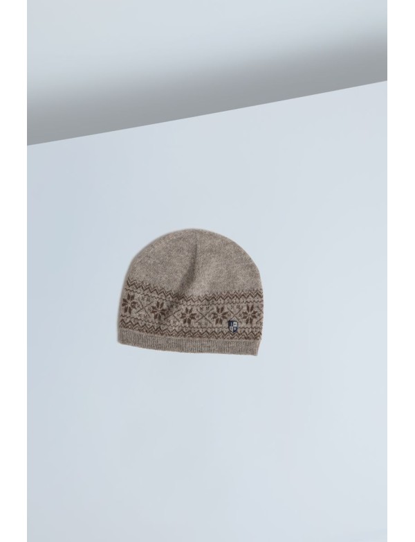 Yak Down Snowflake Jacquard Hat Platinum