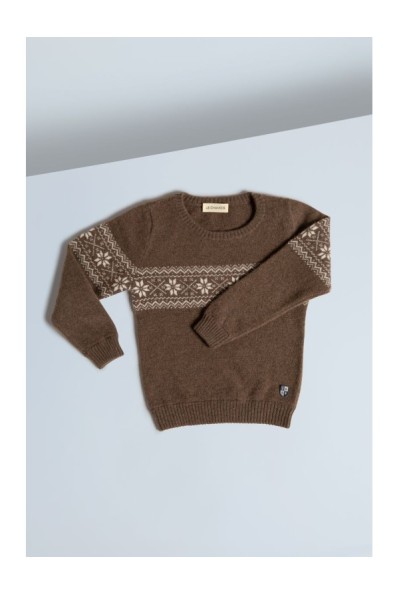 Yak Down Snowflake Jacquard Jumper Cappuccino