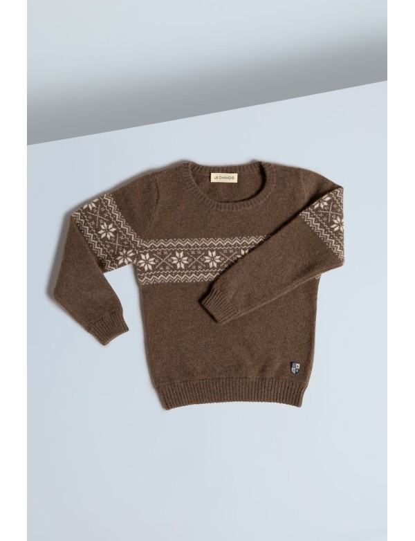 Yak Down Snowflake Jacquard Jumper Cappuccino